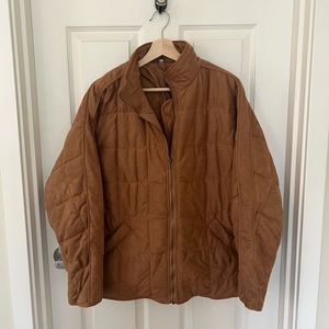 Brown quilted coat. Medium